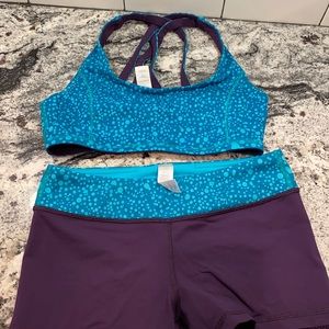Ivivva 12 booty shorts & sports bra.